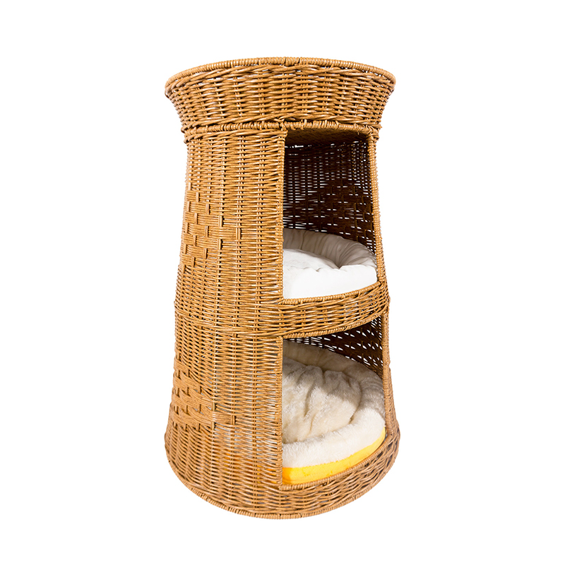 Eco-Friendly Stylish PP Pet House Handcrafted Rattan Home for Cats Small Dogs Rabbits Comfortable Home Decor