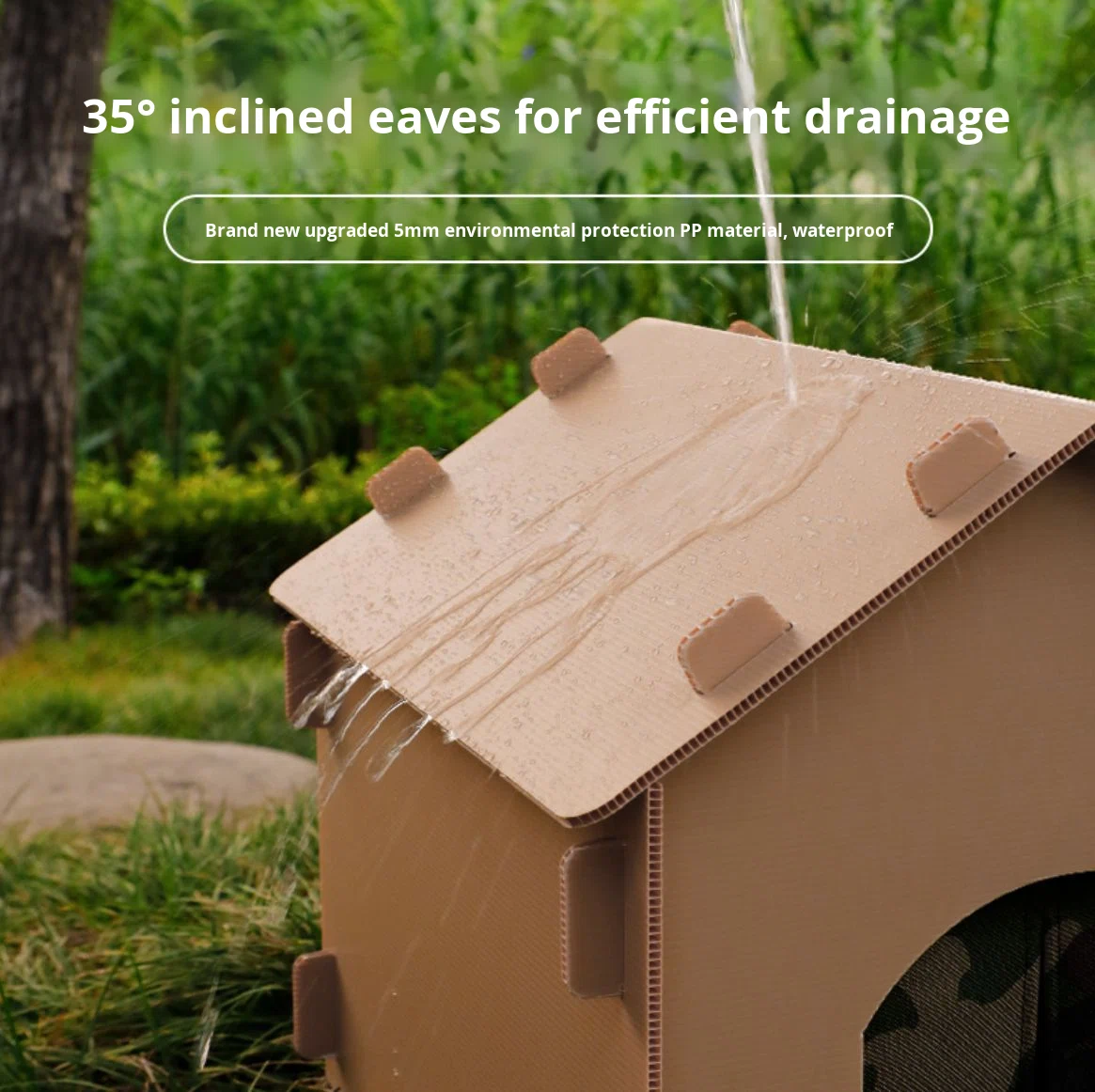 New Outdoor Waterproof Cold-Proof Foldable Solid Winter Pet House Dogs Small Breeds Eco-friendly Square Button Indoor Outdoor