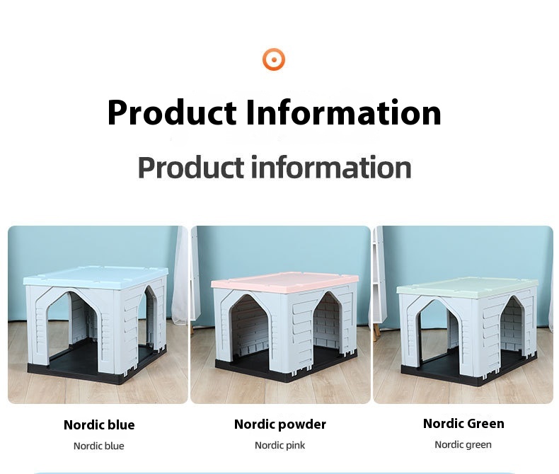 Outdoor Rainproof Dog Kennel and Pet House Rural Courtyard Villa Made of Plastic Sunscreen Dog Shed for Comfort and Shelter