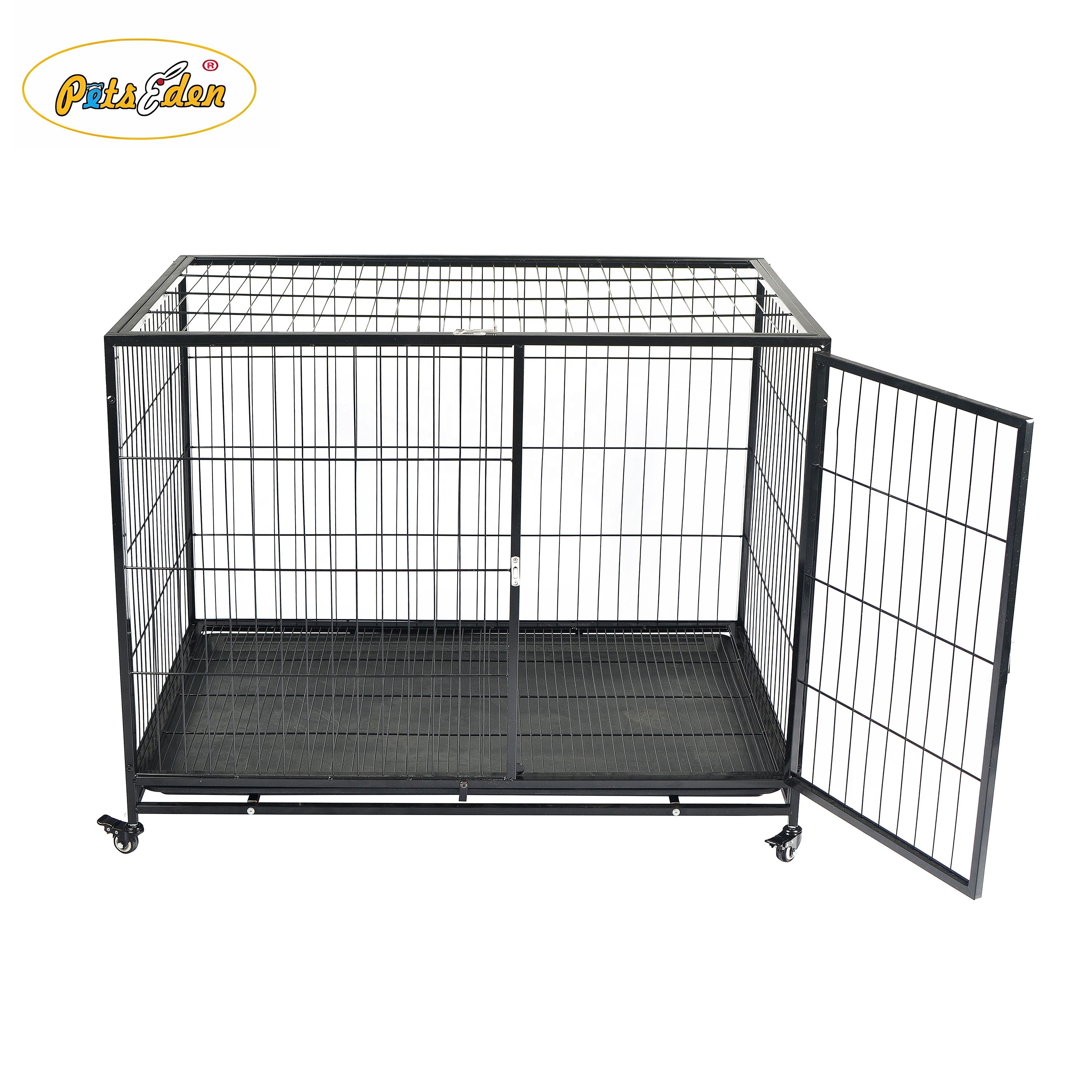Indoor Metal Dog Cage Heavy Duty Dog Crate Large Kennels with Wheels