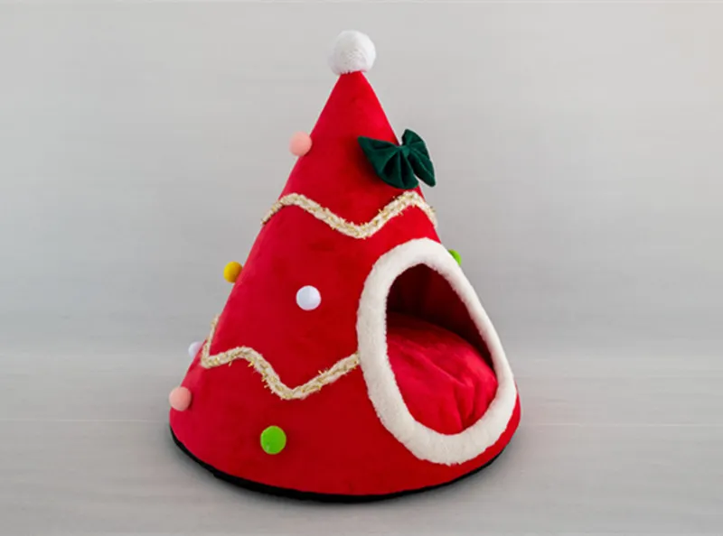 Winter Warm Soft Comfortable Christmas Cozy Nesk Bed Cat House Pet for Small Dogs