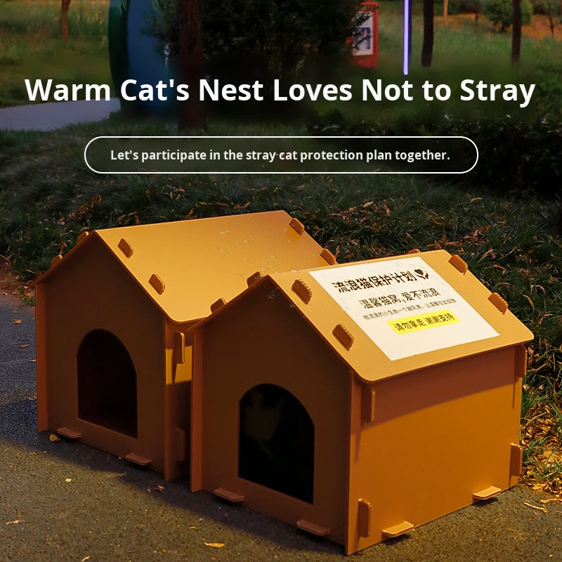 New Outdoor Waterproof Cold-Proof Foldable Solid Winter Pet House Dogs Small Breeds Eco-friendly Square Button Indoor Outdoor