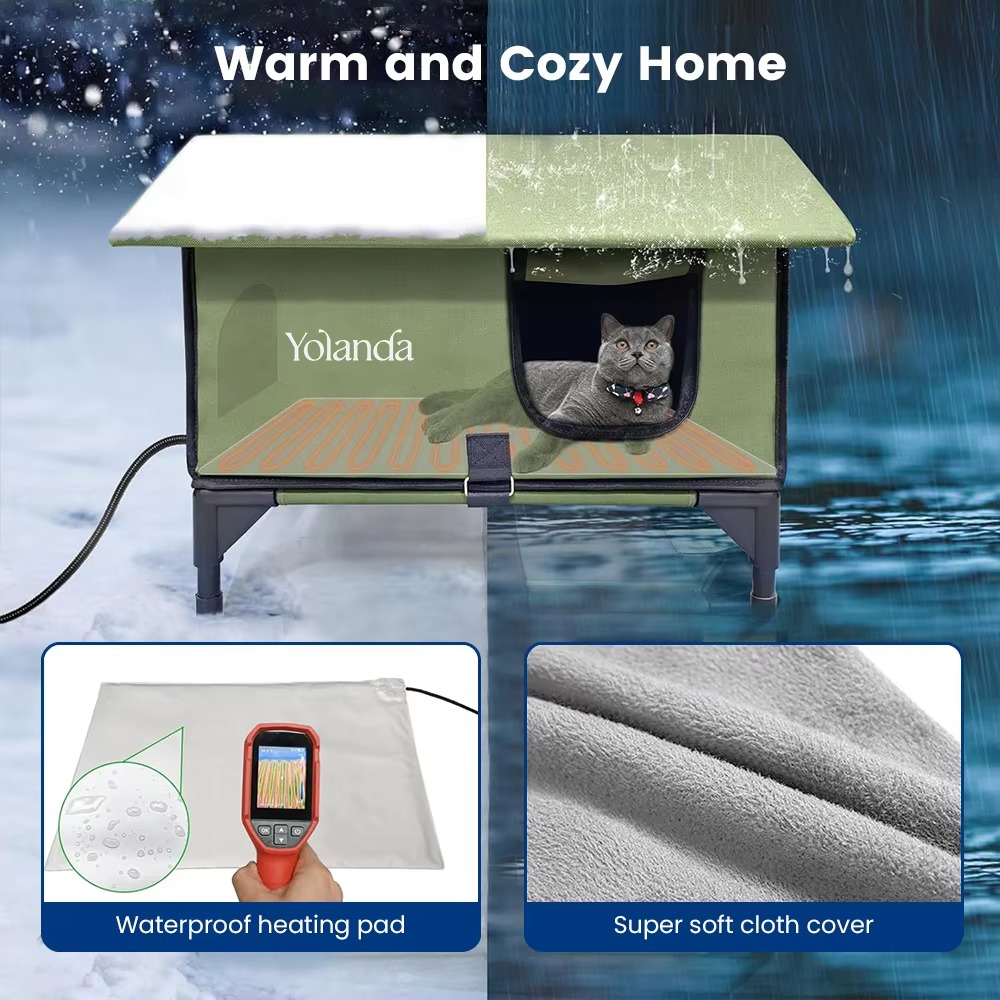 Heating Pet House for Outdoor Use Waterproof Windproof Easy Installation Suitable for Cats Dogs Winter and Cold Climates