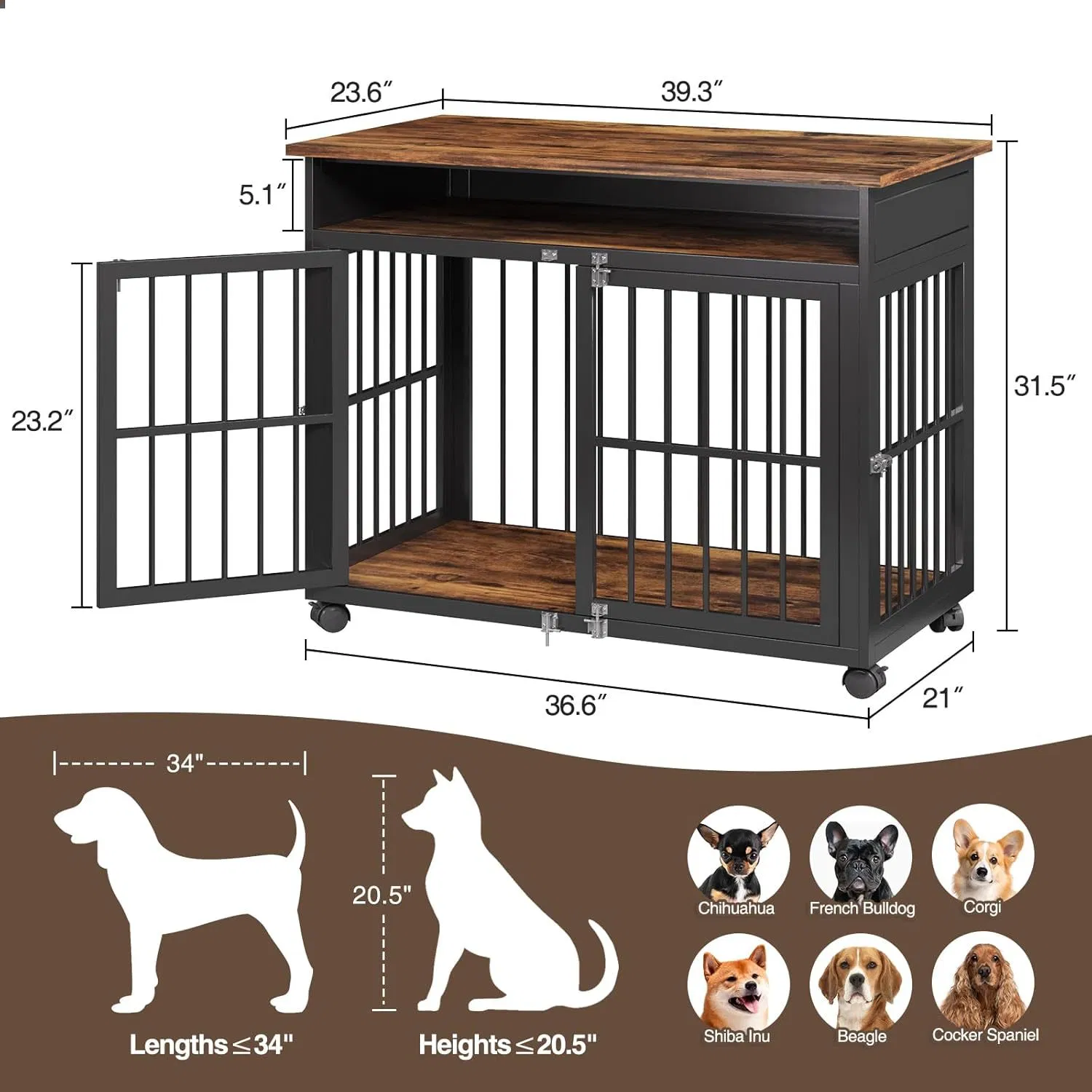 Medium and Small Dog Breeds Furniture-Style Pet Dog House