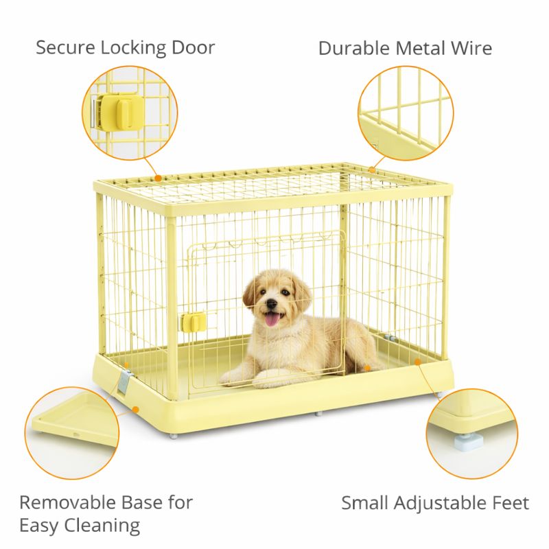 Multi Color Dog Crate Heavy Duty Pet Kennel With Strong Wire Frame And Easy Clean Base