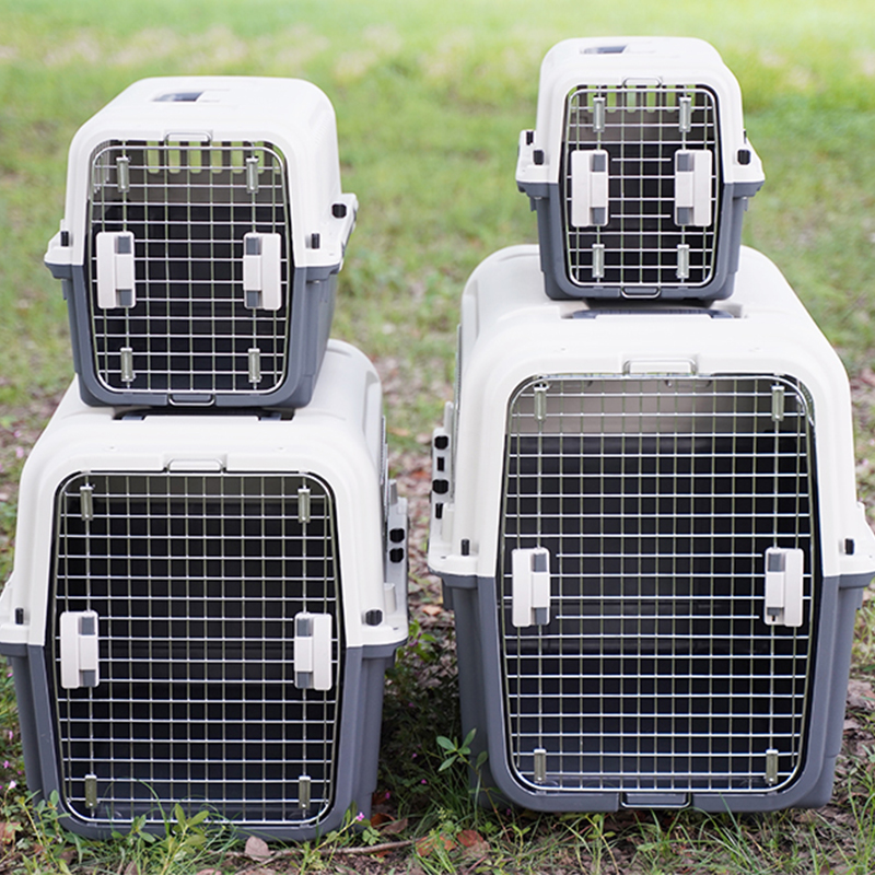 BS C011 Portable Cat Carrier Airline Approved Large Plastic Pet Dog Cat Kennel Crate With Wheel