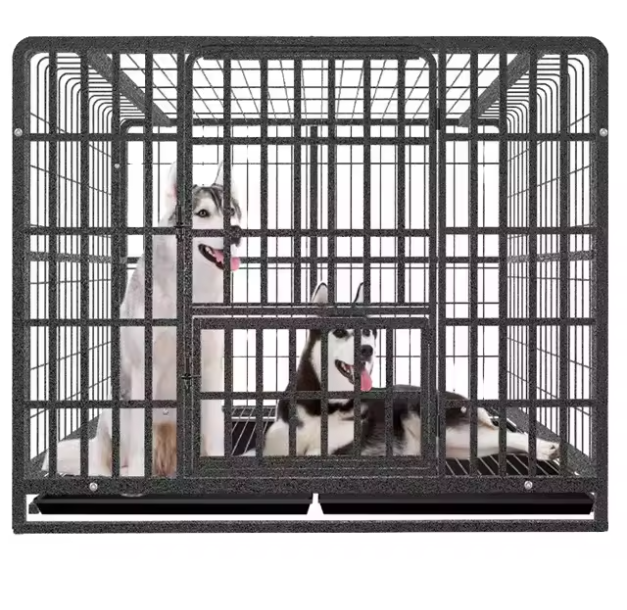 Modern Heavy Duty Galvanized Steel Dog Crate with Wheels Large Indoor/Outdoor Secure Puppy Enclosure for Dogs
