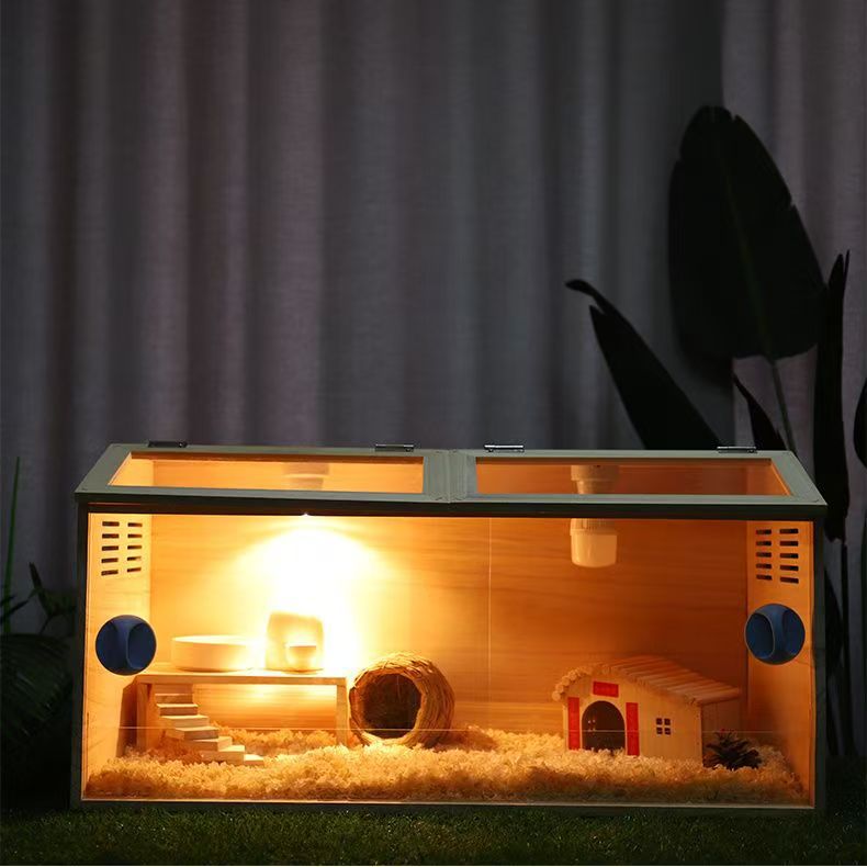New Portable Durable Eco-Friendly Wooden Cage Openable Top Hamster House Small Animals Guinea Pigs Featuring