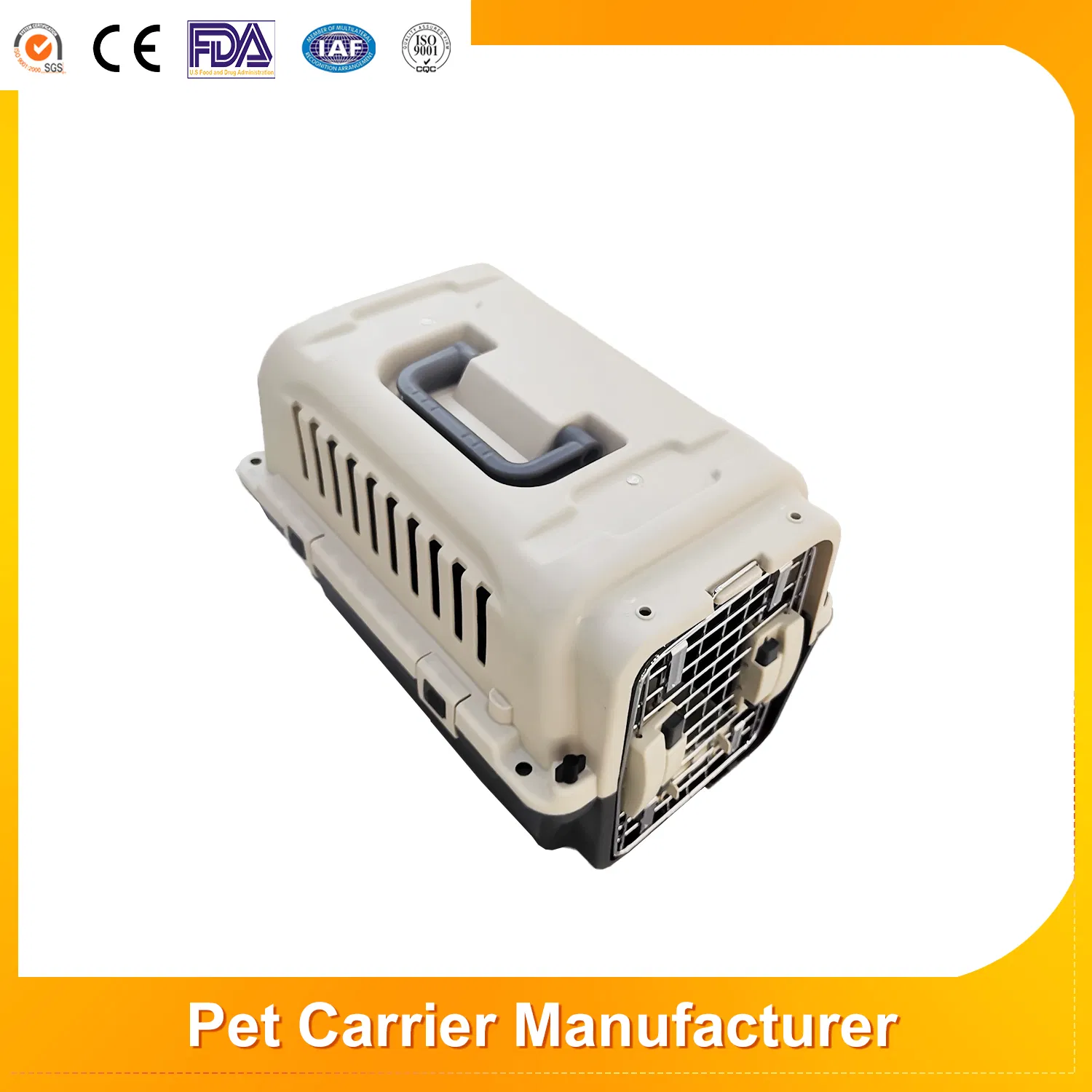 High Quality Easy to Clean Portable Plastic Large Air Travel Kennel Aviation Box Modern Pet Iata Air Approved Collapsible Plastic Dog Cage