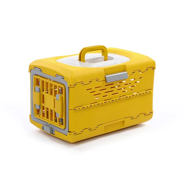 Folding Pet Travel Carrier Yellow View