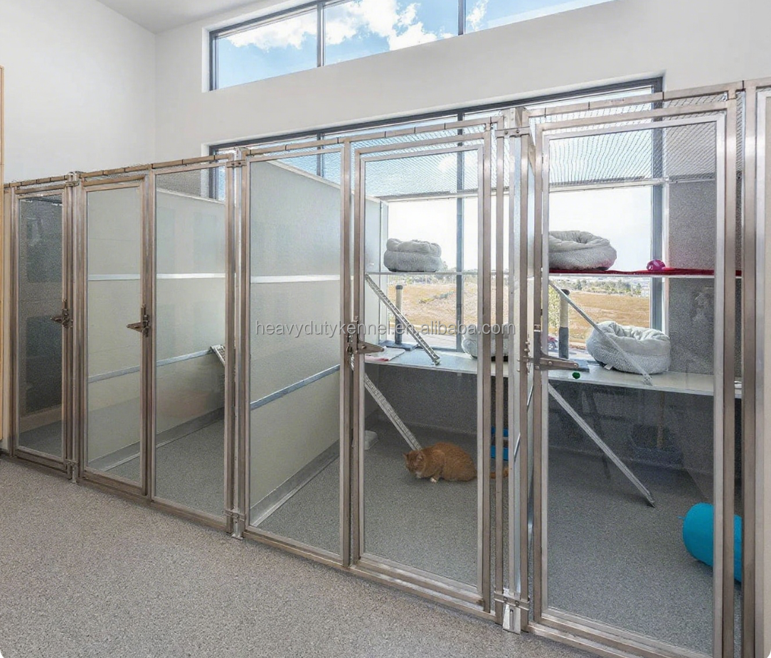Customized Indoor/Outdoor Stainless Steel Dog Kennel Boarding Kennels Pet Cages For Home Farm Livestock Use