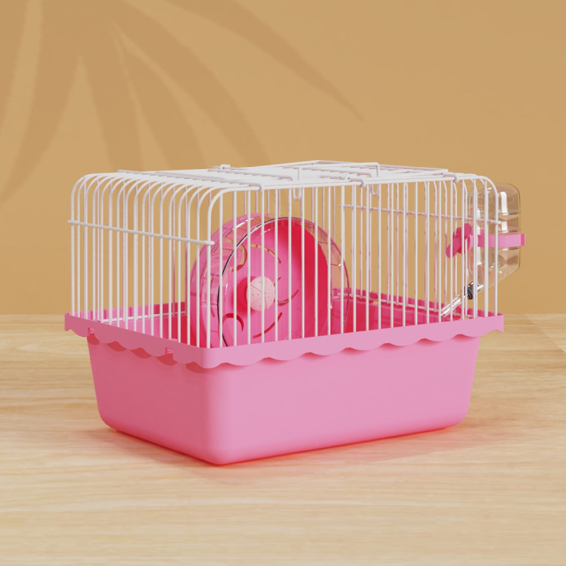 Hamster Cage Golden Hamster Extra Large Villa Pastoral Style Two-Story Castle Metal Frame Plastic Tray Small Luxury Package Full
