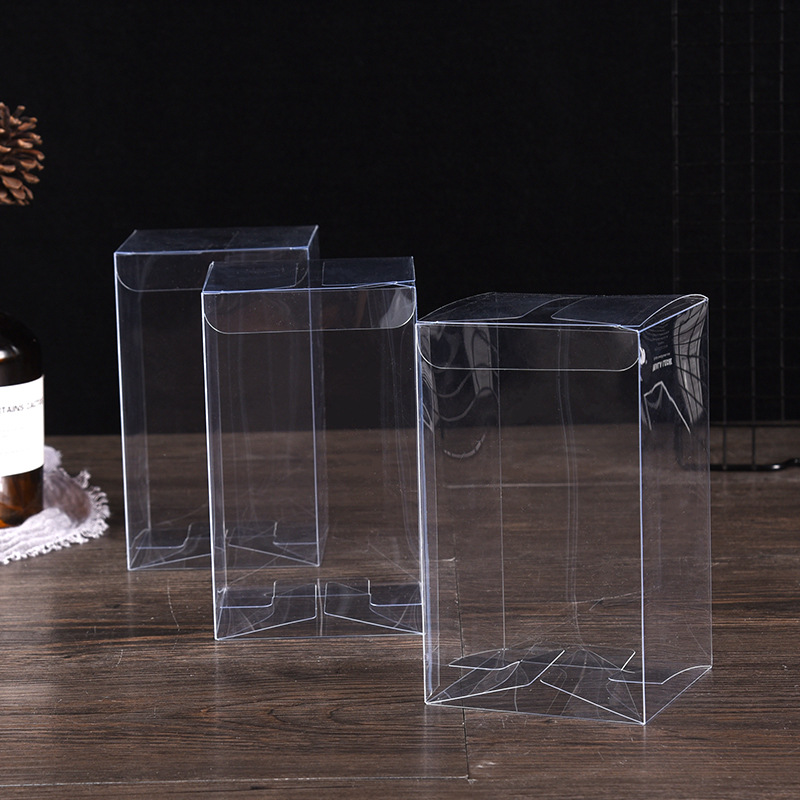 Custom Printed Transparent PET Folding Plastic Clear Packaging Box Recyclable For Stickers And Craft Use