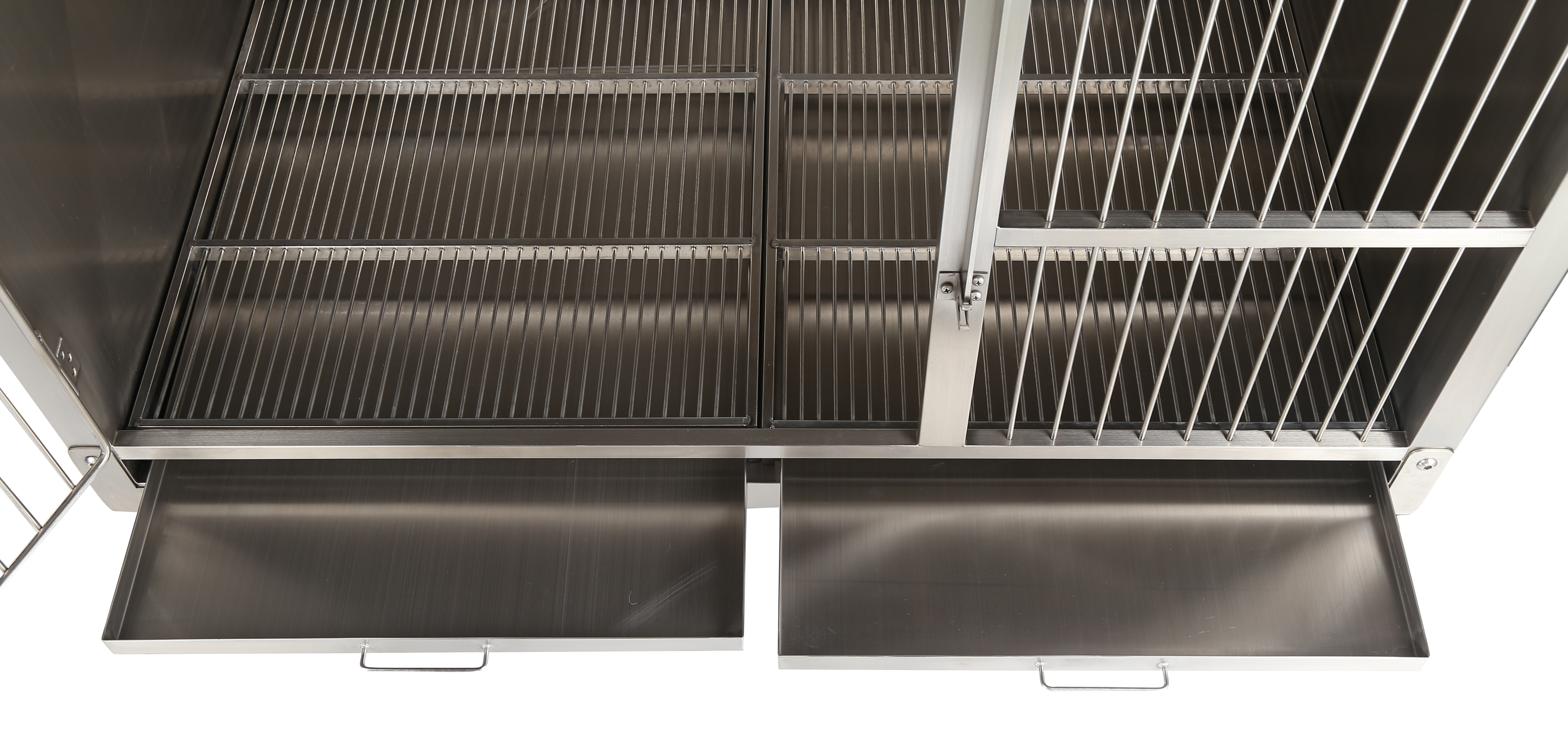 Removable Drain Tray Veterinary Cage Sloped Floor Drip Free System for Efficient Cleaning Animal Hospital Hygiene Standard