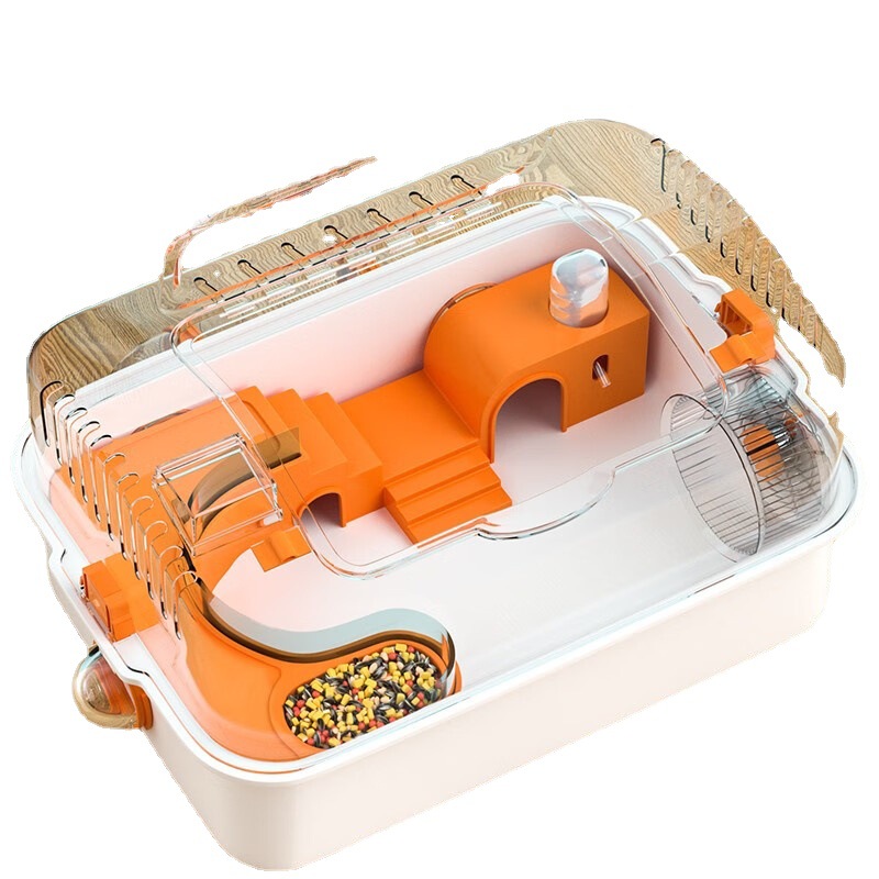 Plastic Oversized Villa Hamster Cage Golden Bear Design Easy Clean Ventilated Breathable Cartoon Style for Guinea Pig Squirrel