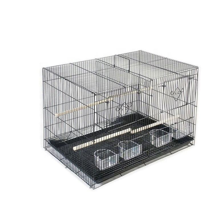Multi-Pet Indoor Iron Rabbit Hutch Removable Tray Stylish Easy Clean 4-Door Space-Saving Foldable Easy Assembly for Pet Stores