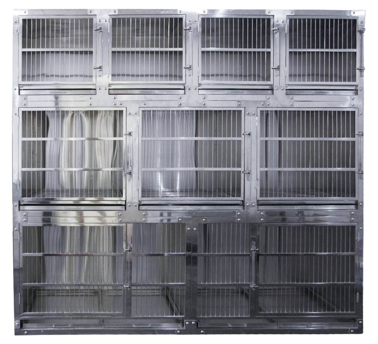 Removable Drain Tray Veterinary Cage Sloped Floor Drip Free System for Efficient Cleaning Animal Hospital Hygiene Standard