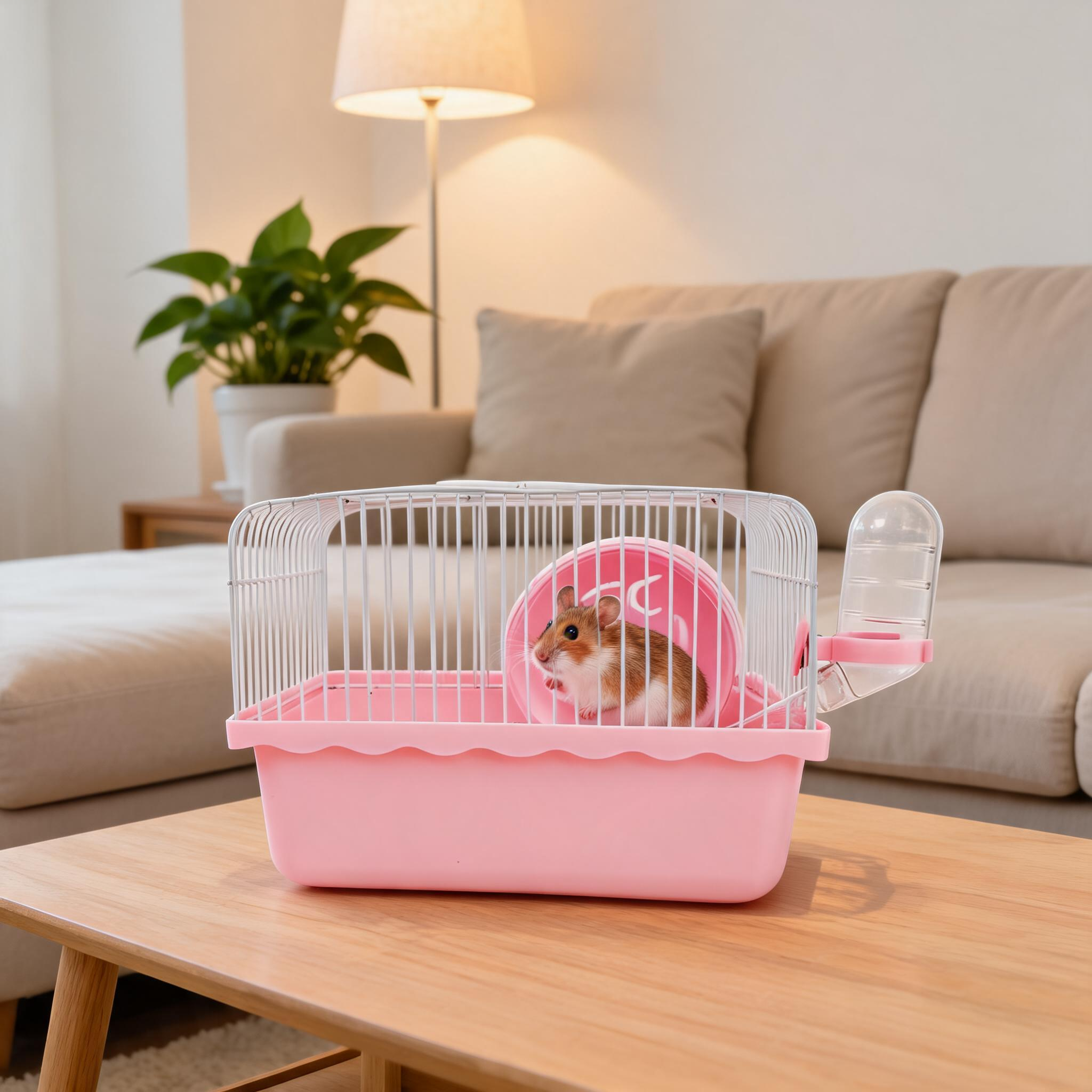 New Design Custom Cheap Solid Plastic Hamster Cage With Ventilation Cartoon Style Indoor Use For Small Pets