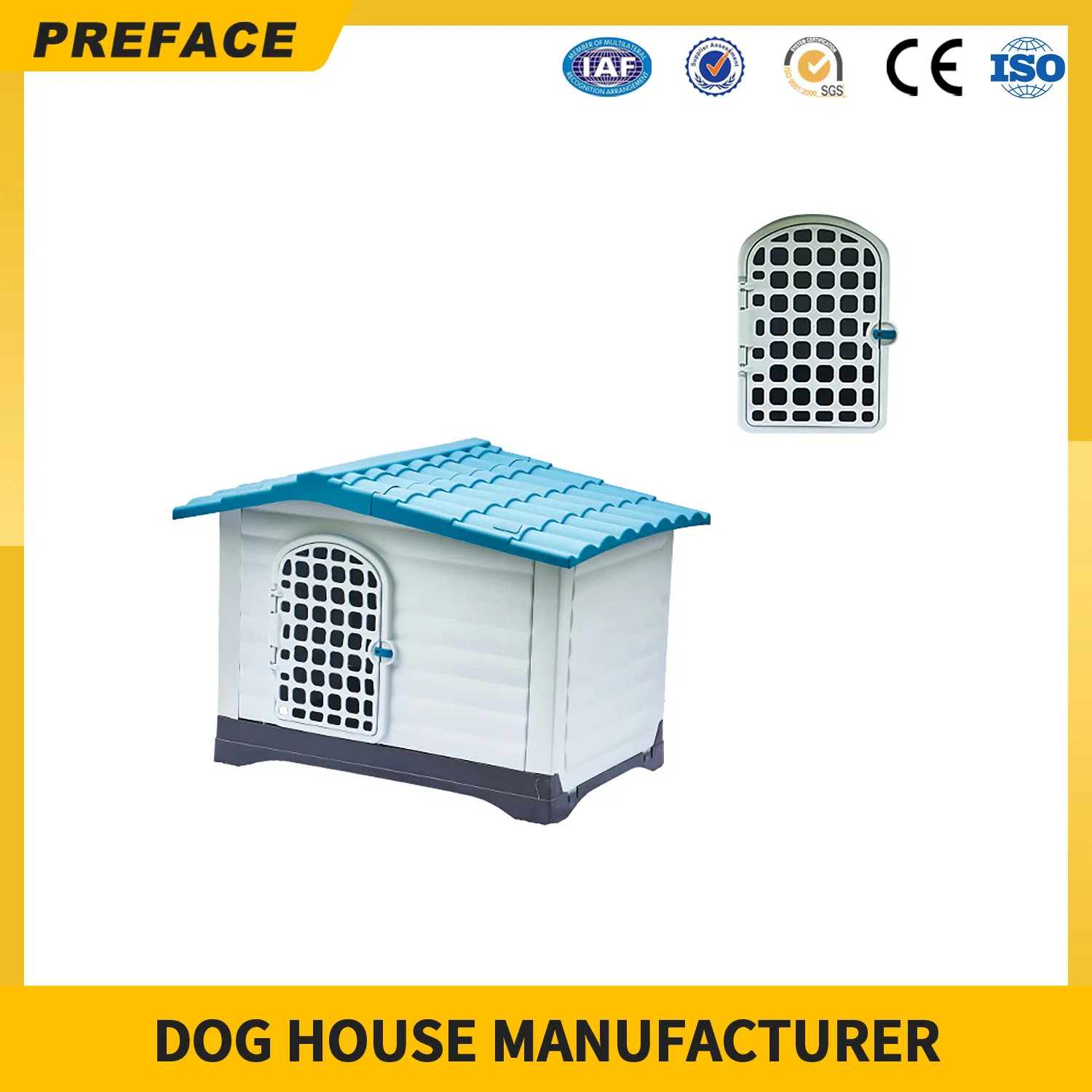 Waterproof Ventilate Large Luxury Pet Kennel All Weather Dog House Puppy Shelter Indoor Outdoor Plastic Pet Dog House