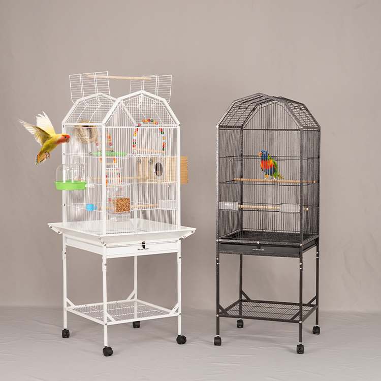Heavy Duty Rolling Large Bird Cage With Wheels for Sale 46x46x94cm Removable Tray for Parrots Easy Move &amp; Clean Home Aviary