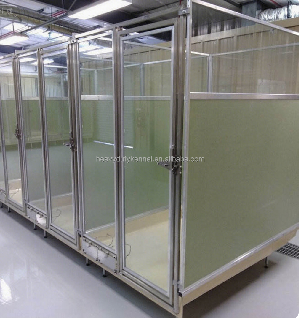 Dog Veterinary Cage Kennel Combines Double Stacked Run System Raised Lower Floors and Drains Dog Boarding Kennels
