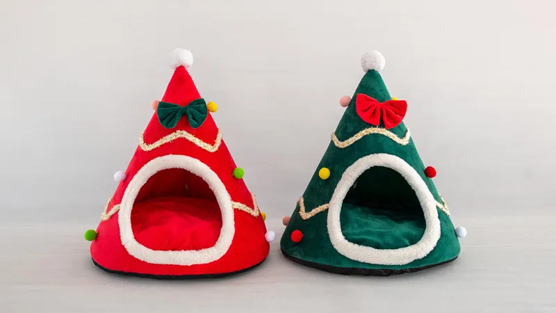 Winter Warm Soft Comfortable Christmas Cozy Nesk Bed Cat House Pet for Small Dogs