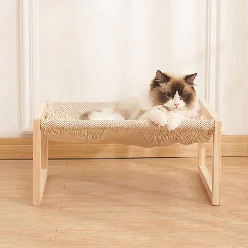 Indoor Adjustable Grass Pet House Cotton Roof Luxury Design Wall-Mounted Cat Hammock Bed for Small Cats Bedroom/Living Room Use