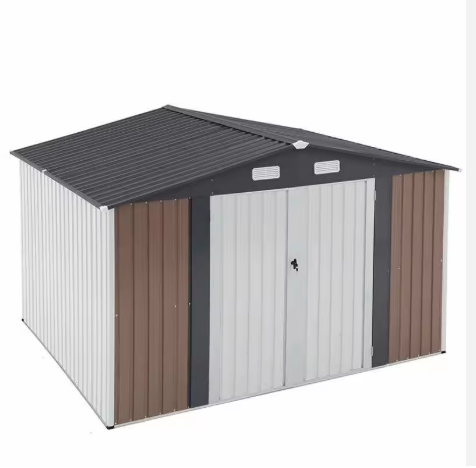 Prefabricated Metal Storage Shed 11x12 Easy Assemble Outdoor Tool Room Galvanized Steel Garden Cabin For Farm