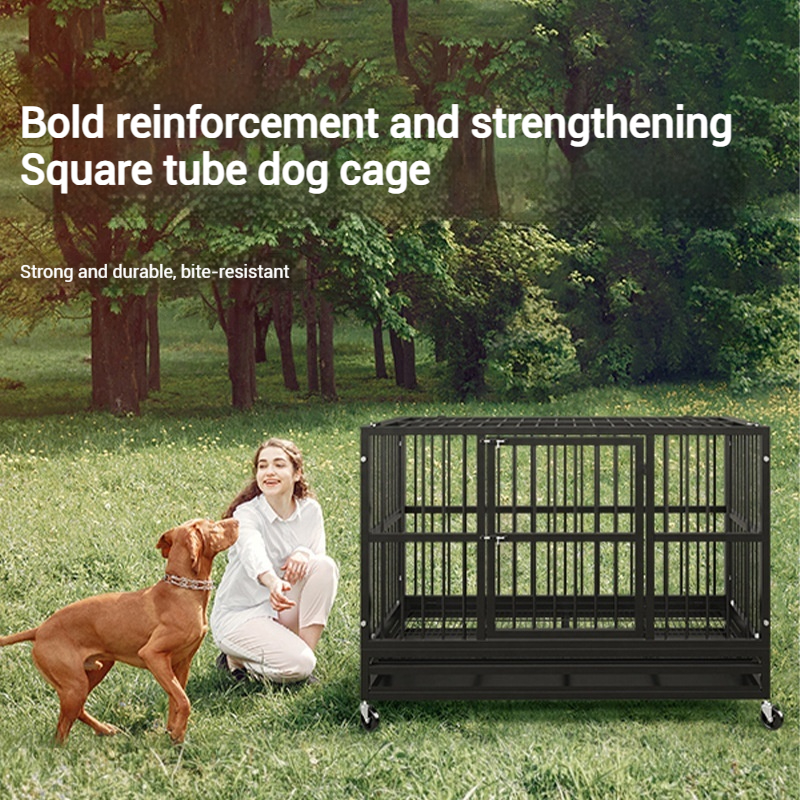 Princess Fish Large Dog Crate 48 X 38 Inch Heavy Duty Indestructible Escape Proof Kennel Foldable Lockable Dog Cages Box Packed