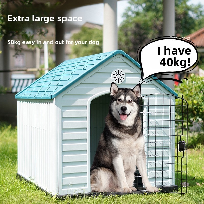 Outdoor Dog House Waterproof Dog Kennel for Medium and Large Dogs Summer Rainproof Shelter