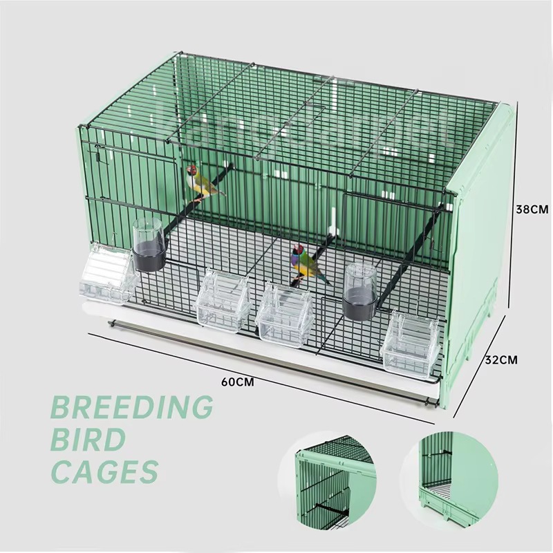 Modern Stackable Heavy Duty Large Bird Cage for Breeding with Removable Trays-for Parrots Canaries &amp; Lovebirds