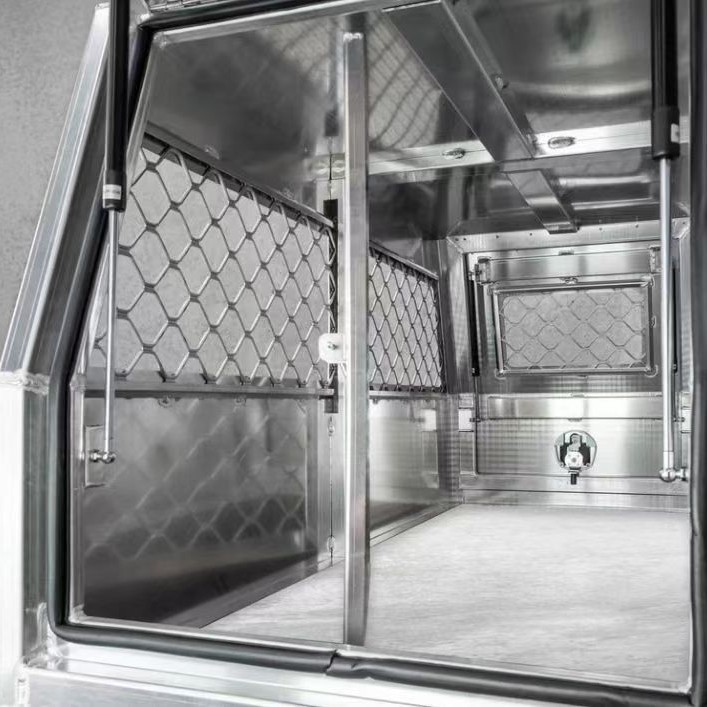Stress-Resistant Anti-Escape Aluminum Dog Crate Large Pet Cage High-Transparency Mesh Surface Unobstructed Ventilation