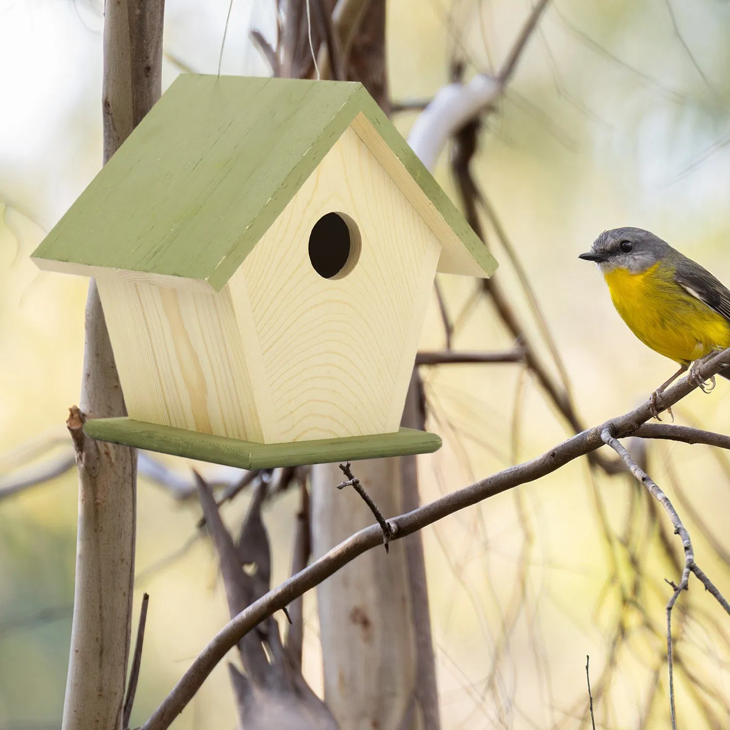 Rural Farmhouse Style Outdoor Wooden Bird House Made by The Original Manufacturer of Bird Houses