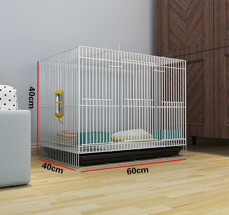 Multi-Pet Indoor Iron Rabbit Hutch Removable Tray Stylish Easy Clean 4-Door Space-Saving Foldable Easy Assembly for Pet Stores