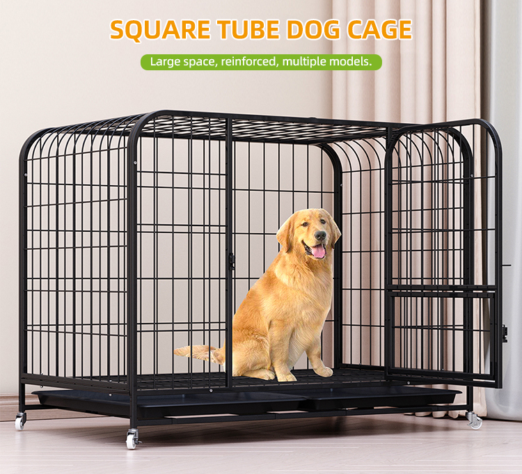 Portable Foldable Cat Dog Cage Heavy Duty Metal Pet Crate With Safety Lock For Travel &amp; Daily Use