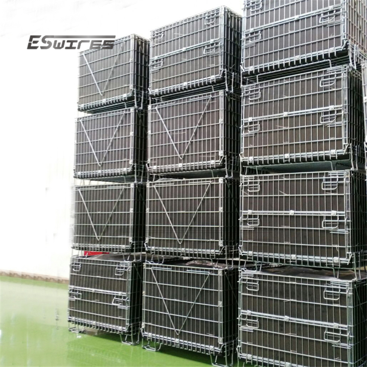 Customized Packaging Foldable Mesh Design Metal Collapsible Crate For PET Preforms Storage