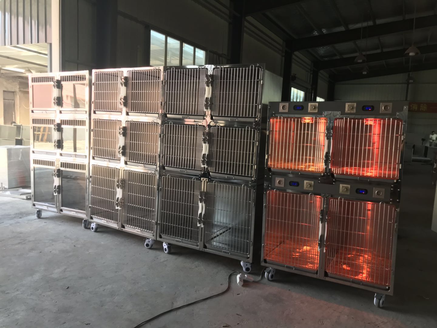 Longermay Animal Stainless Steel Pet Cage Suppliers Big Size 3 Layer Cat Pet Cage House Veterinary Cat And Dog Vet Cage Banks
