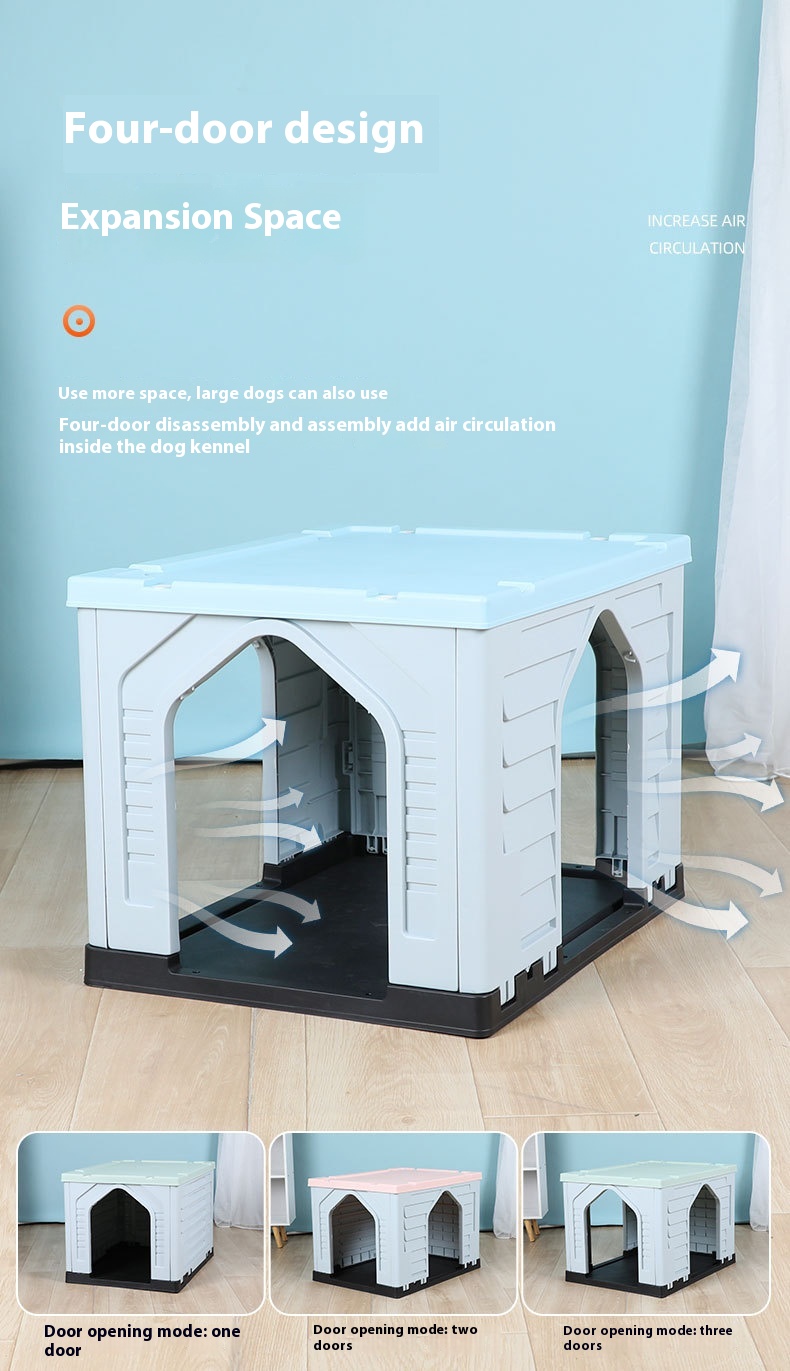 Outdoor Rainproof Dog Kennel and Pet House Rural Courtyard Villa Made of Plastic Sunscreen Dog Shed for Comfort and Shelter