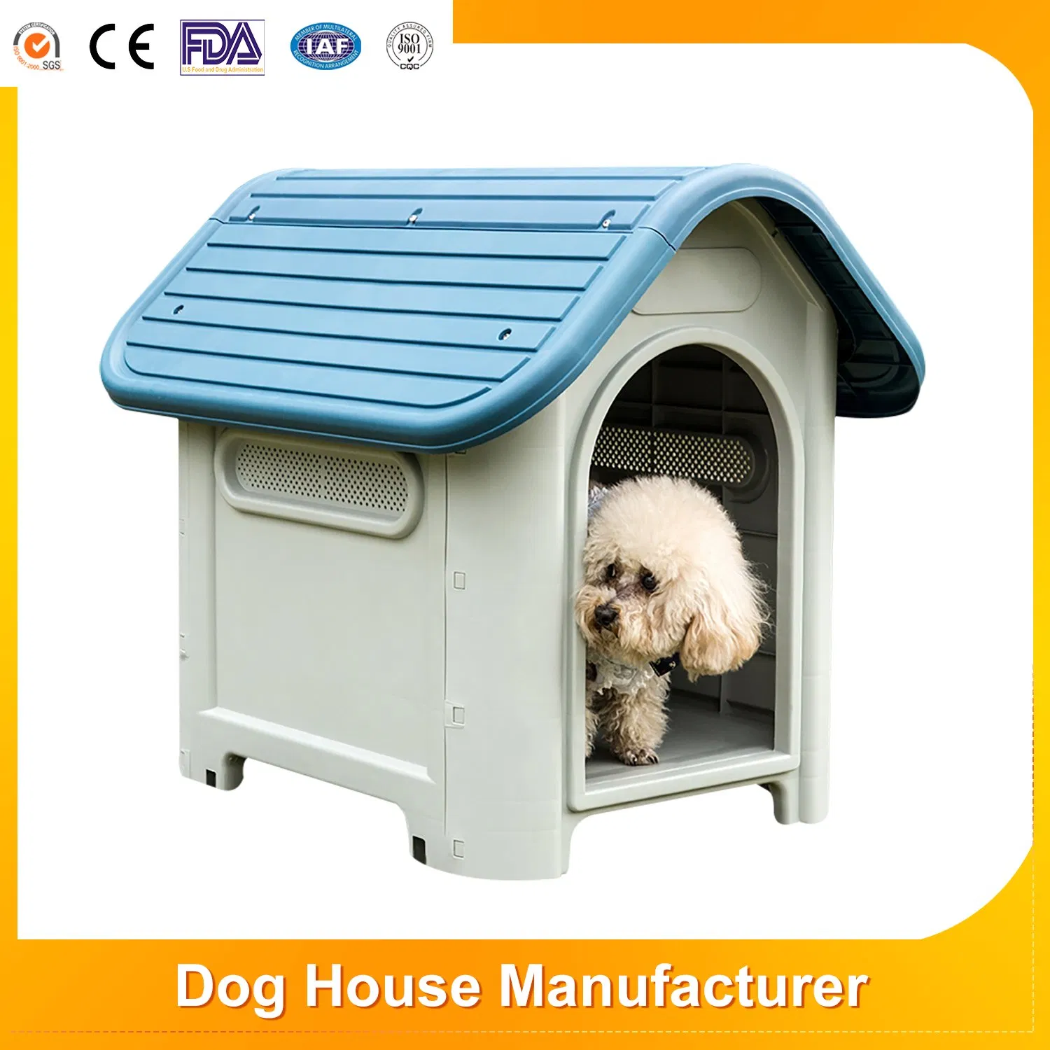 Big Home Furniture Dog House All-Season Availability Outdoor/Indoor Luxury Cat Crate Kennel Eco-Friendly Waterproof Durable Plastic Pet House with Window