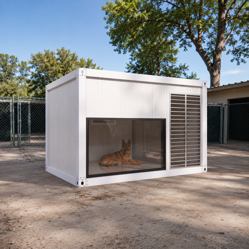 Wholesale Modular Prefab Dog Kennel Pet Boarding House Outdoor Container Pet Hotel Insulated Portable Animal Shelter