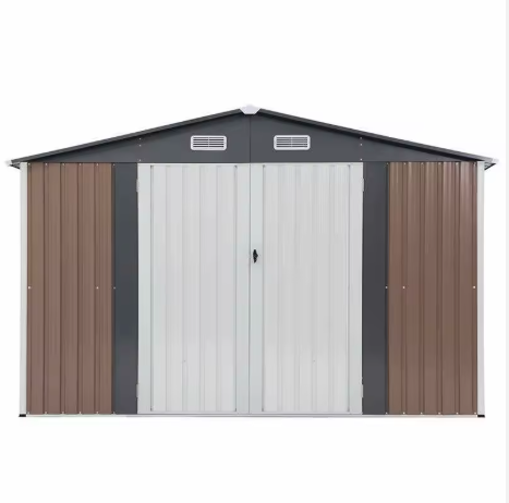 Prefabricated Metal Storage Shed 11x12 Easy Assemble Outdoor Tool Room Galvanized Steel Garden Cabin For Farm