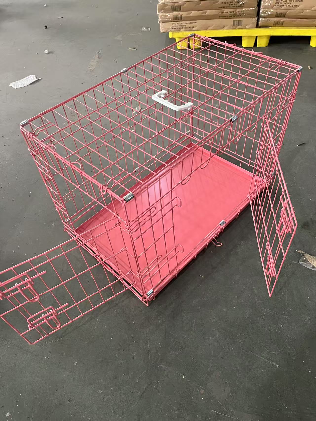 China Factory High Quality Metal Dog Cage Foldable Wire Welded Pet Crate Powder Coated Portable Outdoors Indoors Multiple Sizes
