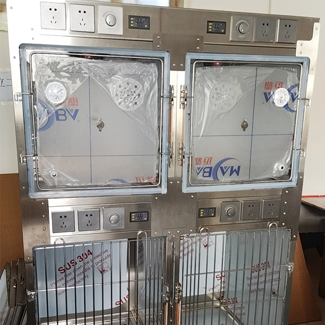 Pet Oxygen Cage Veterinary ICU Cage Stainless Steel Animal Hospital Oxygen Therapy Cage Veterinary Equipment