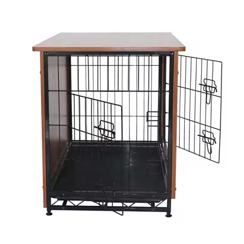 Indoor Wooden Dog Kennel Stylish Pet Crate Large Dog Cages with Easy Clean Removable Tray