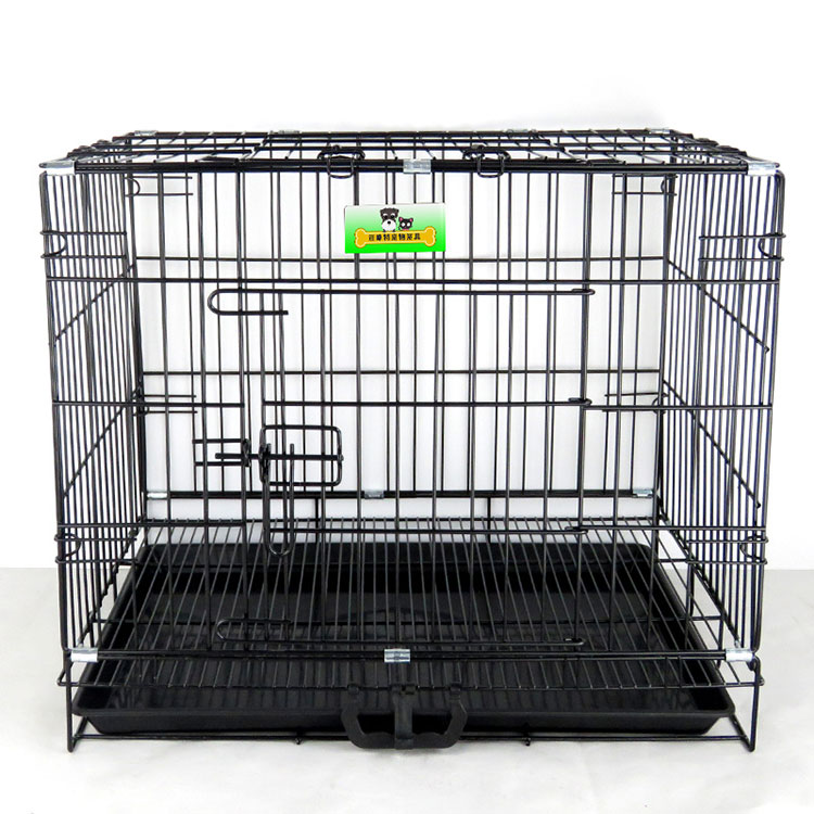 Wholesale Black Metal Pet Cat Bird Dog Crate Durable Outdoor Large Folding Pet Dog Cage