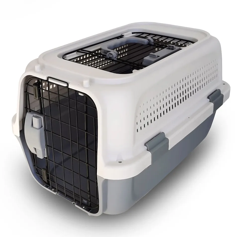 New Design Red Airline Shipping Approved Plastic Travel Transport Cage for Dogs