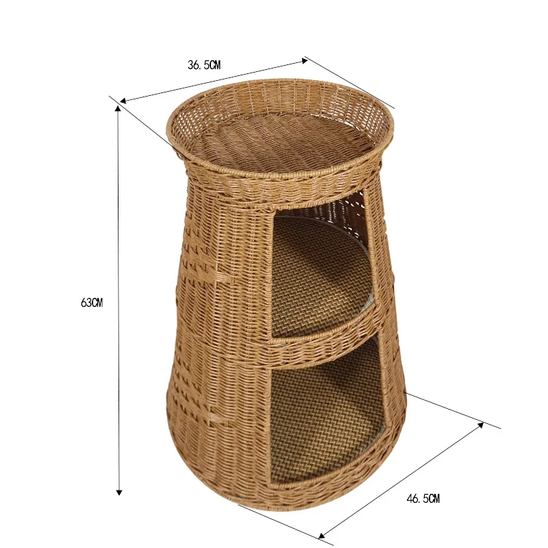 Eco-Friendly Stylish PP Pet House Handcrafted Rattan Home for Cats Small Dogs Rabbits Comfortable Home Decor
