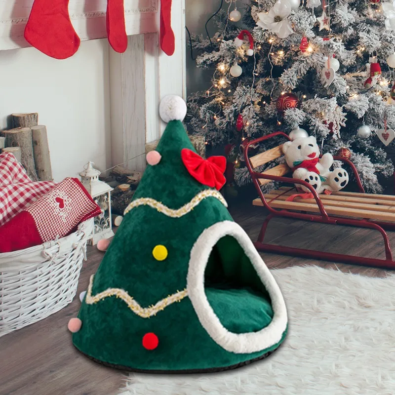 Winter Warm Soft Comfortable Christmas Cozy Nesk Bed Cat House Pet for Small Dogs