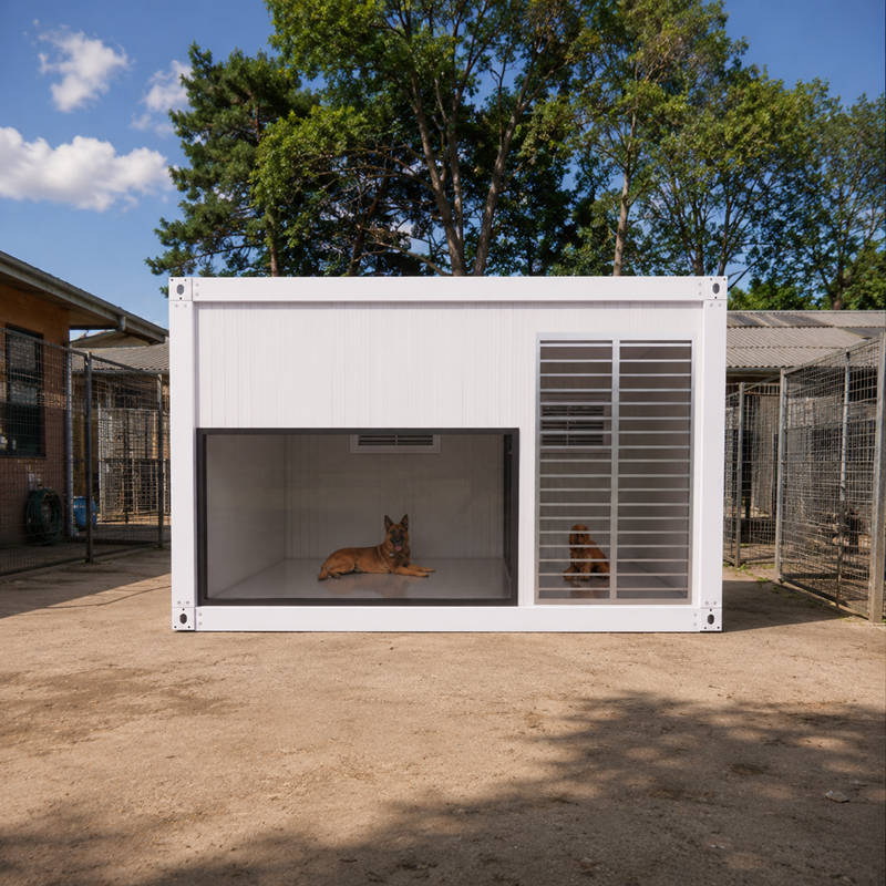 Wholesale Modular Prefab Dog Kennel Pet Boarding House Outdoor Container Pet Hotel Insulated Portable Animal Shelter