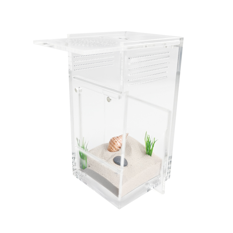 Custom Modern Large Volume Slider Opening Acrylic Transparent LED Light Pet Reptile Organic Ecological Box Perforated